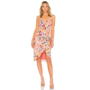 Lovers + Friends Asymmetrical Floral Dress in Pink and Orange